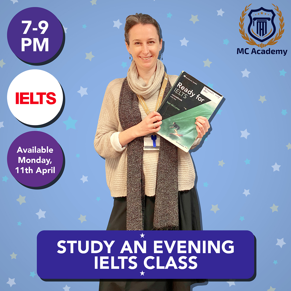 Study an IELTS evening class at MC Academy